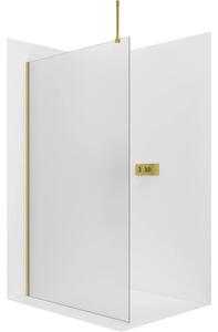 Sprchová zástěna Walk-in Onyx Top Round L/P - 8 mm - kulatá vzpěra - zlatá, mléčné sklo - 30x200 cm