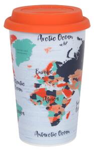 Jones Home & Gift Cestovní hrníček na kávu s motivem mapy světa Adventure Awaits