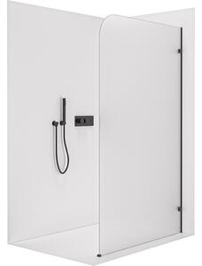 Sprchová zástěna Walk-in Orbis - Pravá - 8 mm - černá matná, mléčné sklo - 70x200 cm