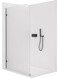 Sprchová zástěna Walk-in Orbis - Levá - 8 mm - černá matná, mléčné sklo - 70x200 cm