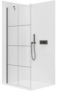 Sprchová zástěna Walk-in Onyx Y L/P - 8 mm - černá matná, industriální sklo - 90x200 cm