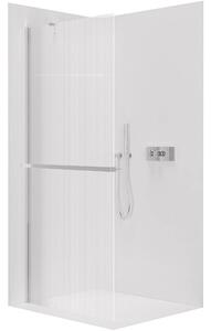 Sprchová zástěna Walk-in Onyx Y L/P - 8 mm + polička/držák na ručníky - chrom, rýhované sklo - 50x200 cm