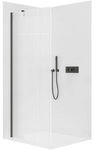 Sprchová zástěna Walk-in Onyx Y L/P - 8 mm - černá matná, rýhované sklo - 50x200 cm