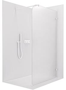 Sprchová zástěna Walk-in Orbis Round - Pravá - 8 mm - kulatá vzpěra - bílá matná, mléčné sklo - 120x200 cm