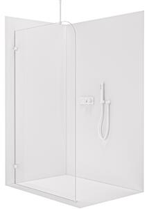 Sprchová zástěna Walk-in Orbis Top Round L/P - 8 mm - kulatá vzpěra - bílá matná, transparentní sklo - 110x200 cm