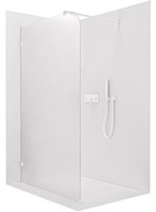 Sprchová zástěna Walk-in Orbis Round - Levá - 8 mm - kulatá vzpěra - bílá matná, mléčné sklo - 110x200 cm