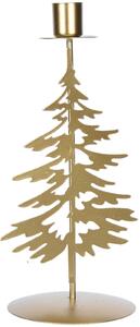 Home Styling Collection Vysoký zlatý svícen na Vánoce, 24 cm, Strom