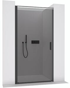 Sprchové otočné dveře Porte L/P - 8 mm - černá matná, grafitové sklo - 80x195 cm