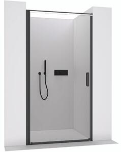 Sprchové otočné dveře Porte L/P - 8 mm - černá matná, transparentní sklo - 80x195 cm
