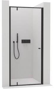 Sprchové pivotové dveře Ferri L/P - 6 mm - černá matná, transparentní sklo - 80x195 cm