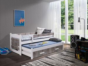 Meblobed Dětská postel Tiago se zábranou Velikost spací plochy: 180x80, Barva dřeva: přírodní, Barva desky: dub artisan