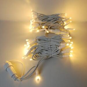 LED světelný řetěz vnitřní - 18m, teple bílá, 180 diod, bílý kabel