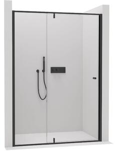Sprchové pivotové dveře Santini L/P - 6 mm - černá matná, transparentní sklo - 110x195 cm