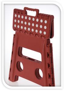 Storage Solutions Skládací schůdková stolička s rukojetí, 100 kg Barva: Červená