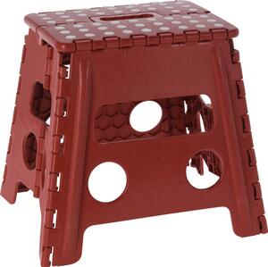 Storage Solutions Skládací schůdková stolička s rukojetí, 100 kg Barva: Červená