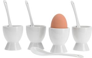 Excellent Houseware Sada porcelánových kalíšek na vejce s lžičkami, 8 ks