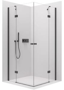 Sprchový kout Marino Duo L/P - 6 mm - černá matná, transparentní sklo - 90x90x190 cm - pantový