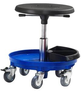 AJ Produkty Pracovní stolička MIDI, 370-500 mm, PU sedák, modrá