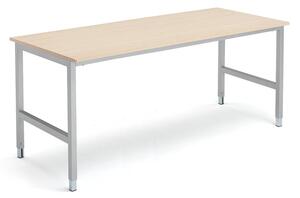 AJ Produkty Pracovní stůl OPTION, 1800x800 mm, bříza, stříbrná