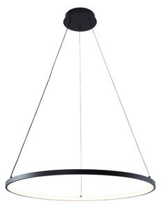 Černé kruhové závěsné LED svítidlo BRENO 60 cm