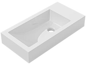 Umyvadlo z litého mramoru Sofia - bílá lesklá - 50x25 cm