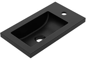 Umyvadlo z litého mramoru Sora/Zola - černá matná - 40x22 cm