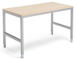 AJ Produkty Pracovní stůl OPTION, 1400x800 mm, bříza, stříbrná