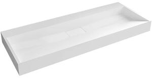 Umyvadlo z litého mramoru Vita - nástěnné i na desku - bílá lesklá - 100x46 cm
