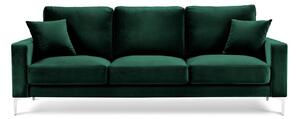 Zelená Třímístná sametová pohovka Lyrique 220 × 92 × 90 cm KOOKO HOME