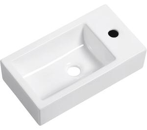 Umývátko keramické Vivo - závěsné pravé - bílá lesklá - 45,5x25 cm