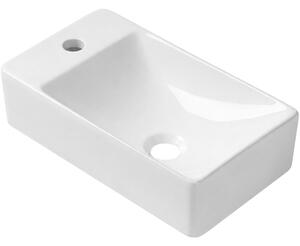 Umývátko keramické Sima - závěsné levé - bílá lesklá - 37,2x21,2 cm