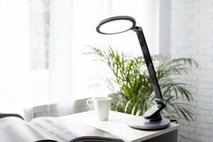 Černá stolní lampa LED s displejem ARTIS