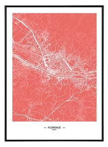 Florence map - 50x70 cm Obraz