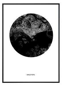 Singapore map - 50x70 cm Obraz
