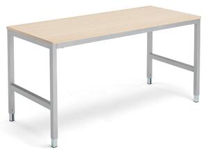 AJ Produkty Pracovní stůl OPTION, 1600x700 mm, bříza, stříbrná