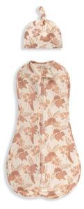 Zavinovačka Sleepee First Step Swaddle s čepičkou zdarma Vintage Animals Almond