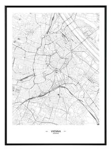 Vienna map - 50x70 cm Obraz