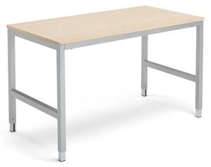 AJ Produkty Pracovní stůl OPTION, 1400x700 mm, bříza, stříbrná