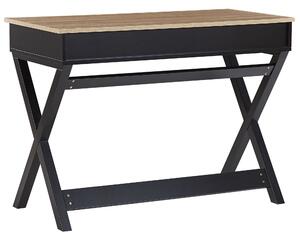 Psací stůl 103 x 50 cm světlé dřevo/černý EKART