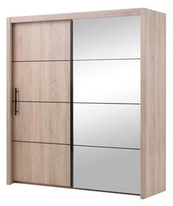 Zrcadlová skříň s posuvnými dveřmi dub sonoma INOVA III 200 cm