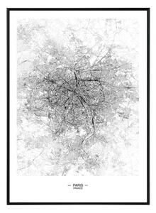 Paris map - 50x70 cm Obraz