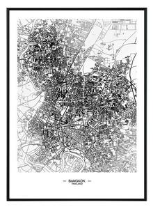 Bangkok map - 50x70 cm Obraz