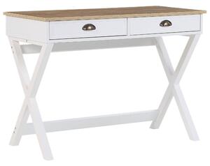 Psací stůl 103 x 50 cm, bílý se světlým dřevem EKART