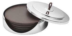 Podtácky Manhattan, nerezová ocel/kůže - Georg Jensen