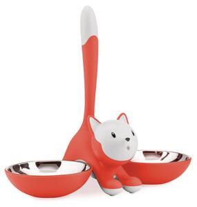 Dvojmiska pro kočky Tigrito Red Orange Alessi