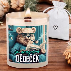 Krásná svíčka s praskajícím knotem 450g - Senzační dědeček