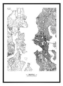 Seattle map - 50x70 cm Obraz