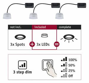 PAULMANN LED Modul vestavné svítidlo 3-krokové-stmívatelné Choose Coin 3ks sada kruhové 50mm Coin 3x6W 3x470lm 230V 2700K satén
