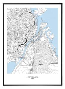Copenhagen map - 50x70 cm Obraz