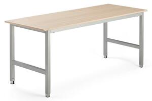 AJ Produkty Pracovní stůl OPTION, 1800x700 mm, bříza, stříbrná